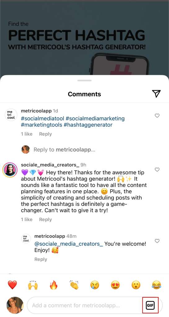 How to Add GIFs in Instagram Comments