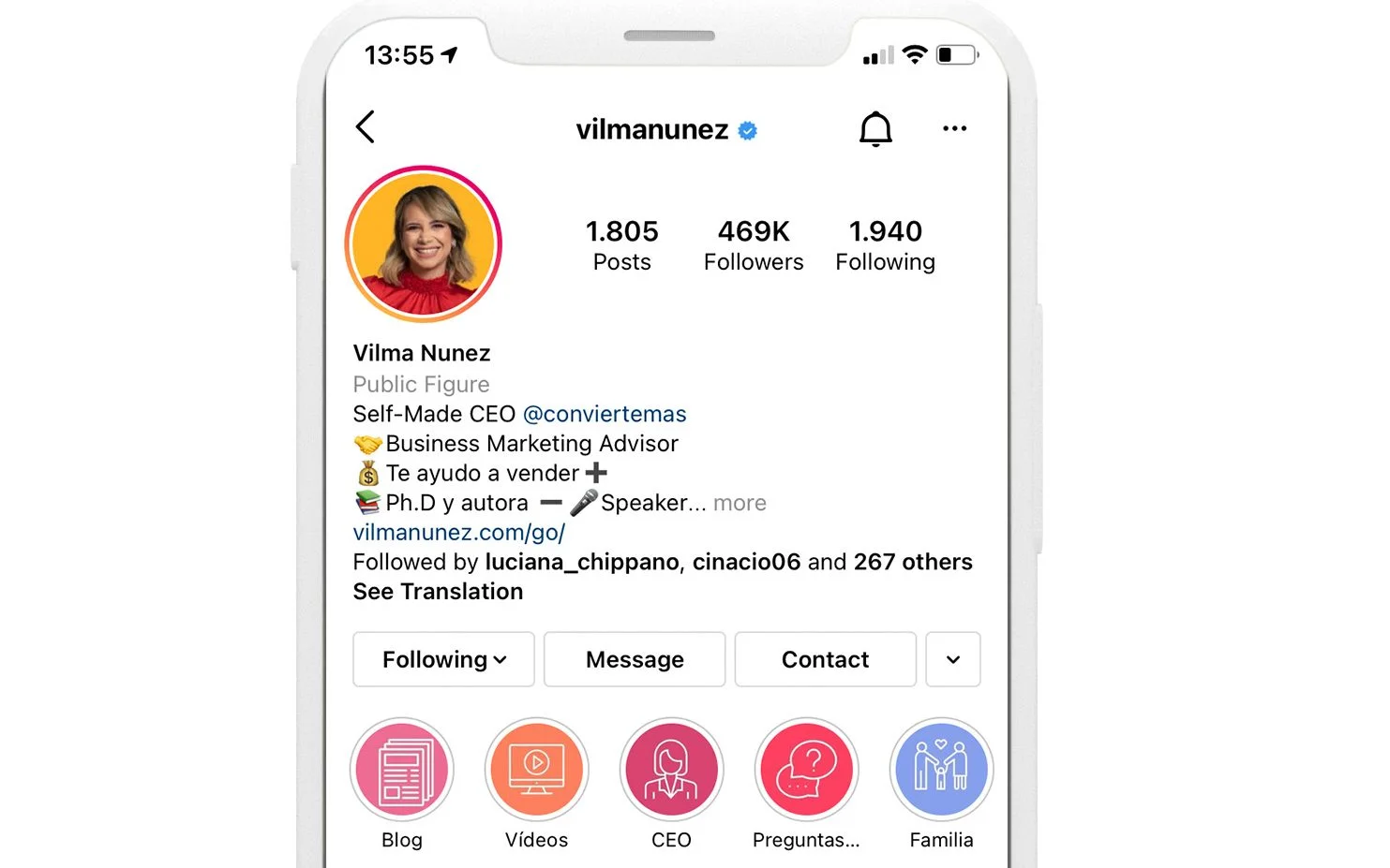 biografía para instagram vilmanunez