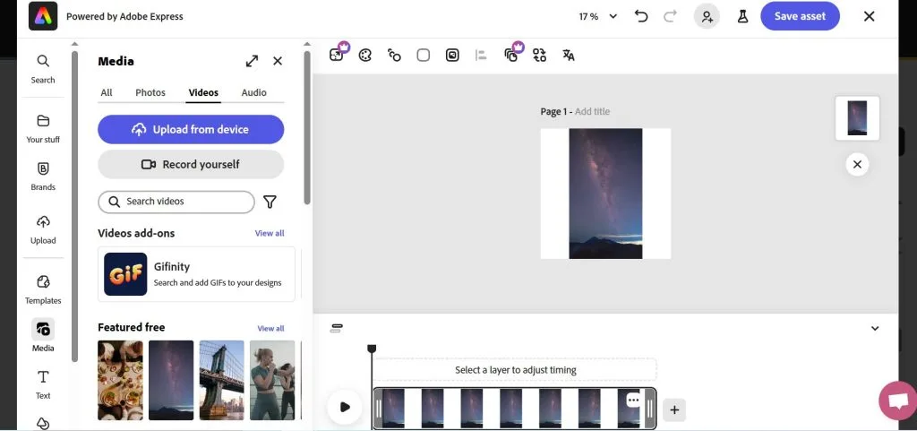 adobe express en Metricool