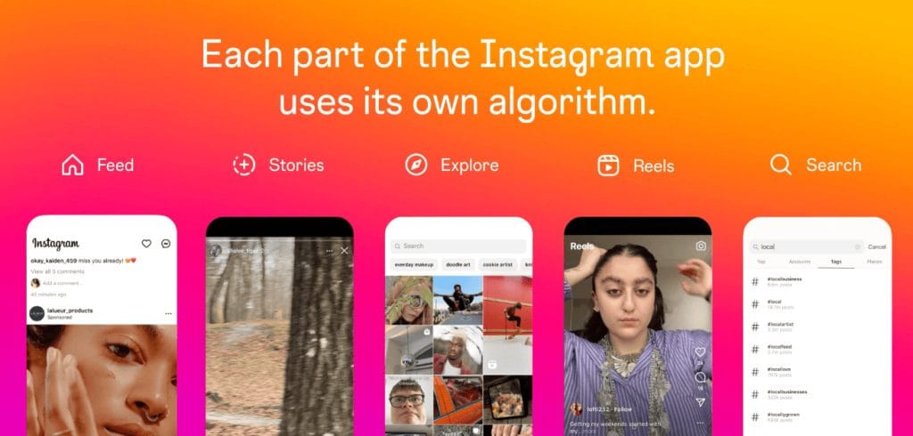 diferentes algoritmos de instagram