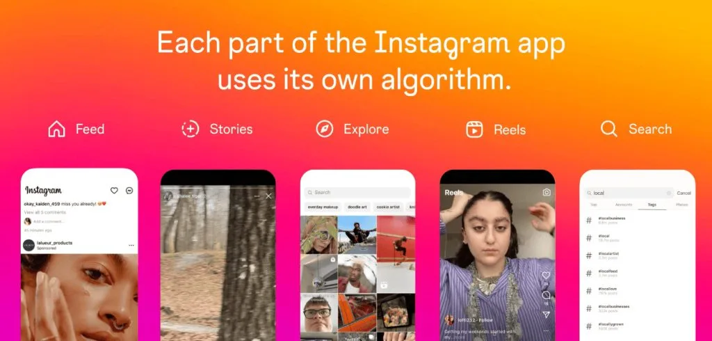 diferentes algoritmos de instagram
