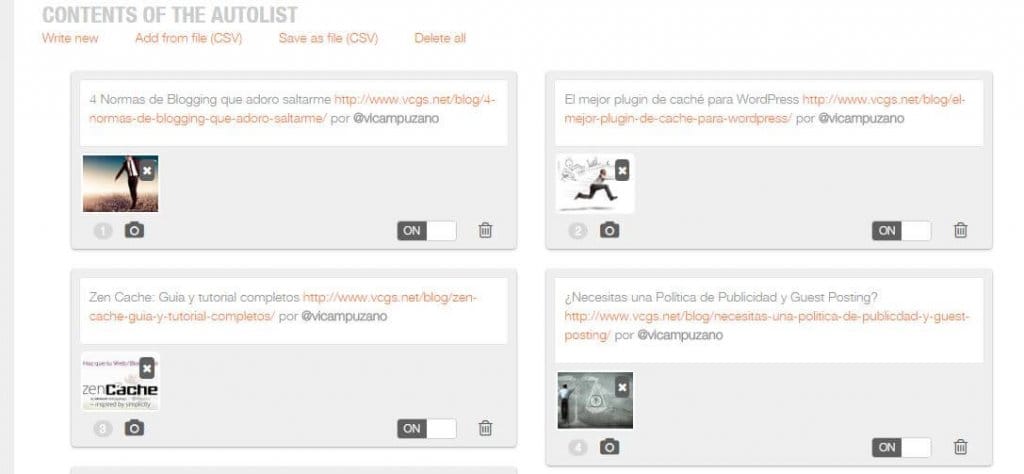 autolist content: social media management