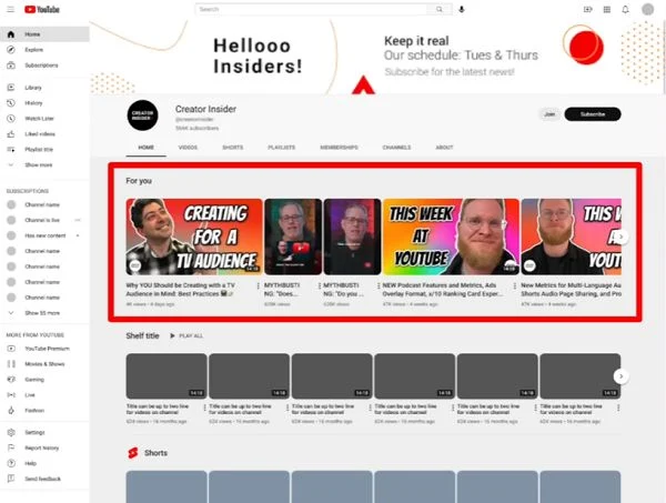 YouTube Testing A Recommended "For You" Section | Metricool