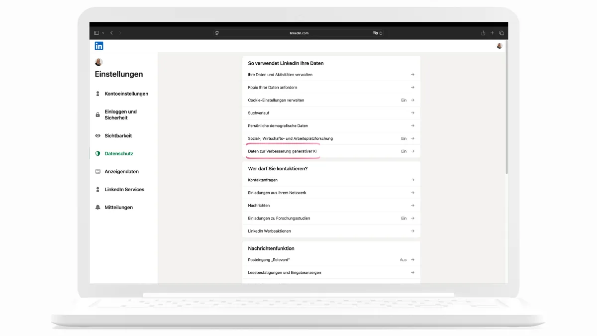 linkedin ki widersprechen