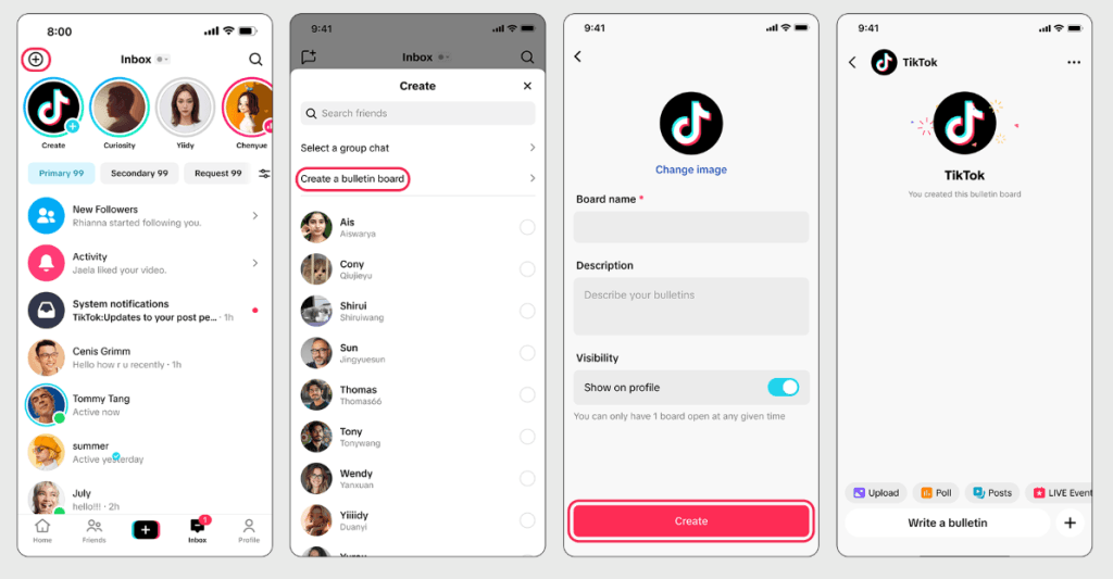 tablón de noticias tiktok