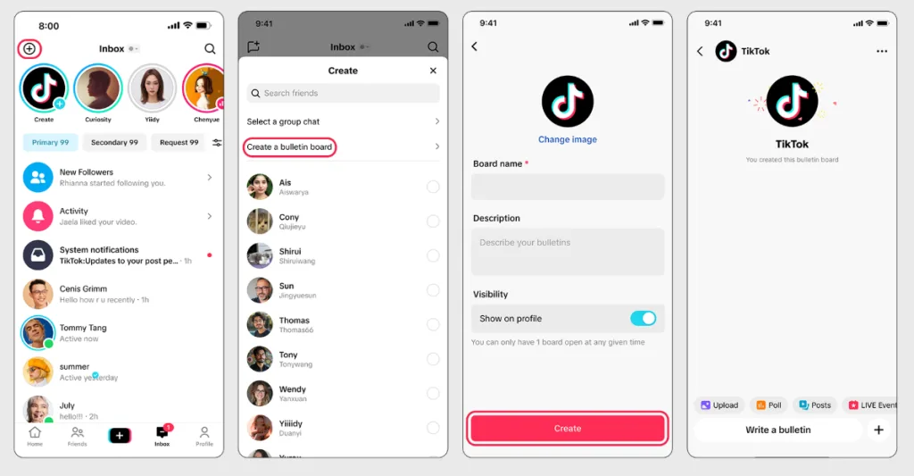 tablón de noticias tiktok