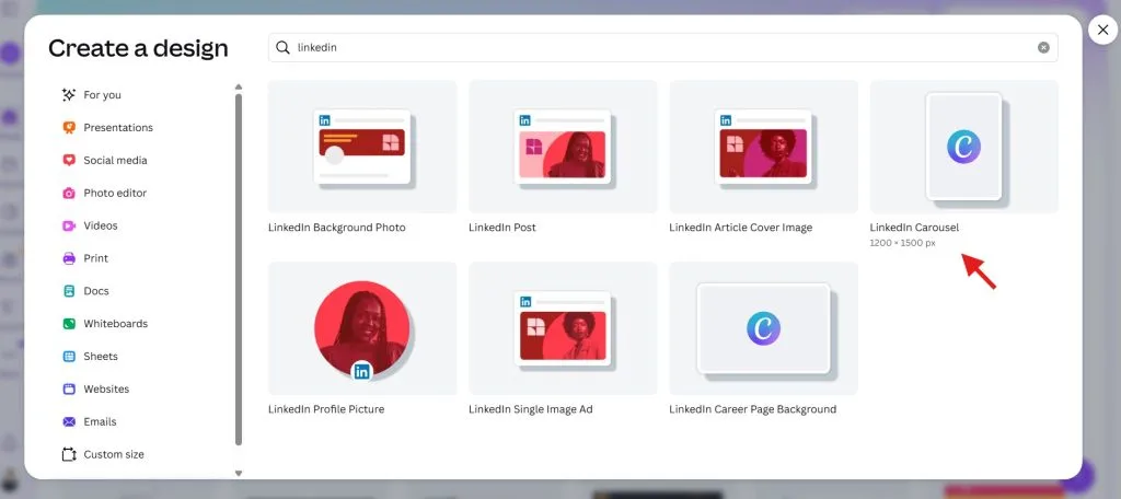 canva linkedin carousel