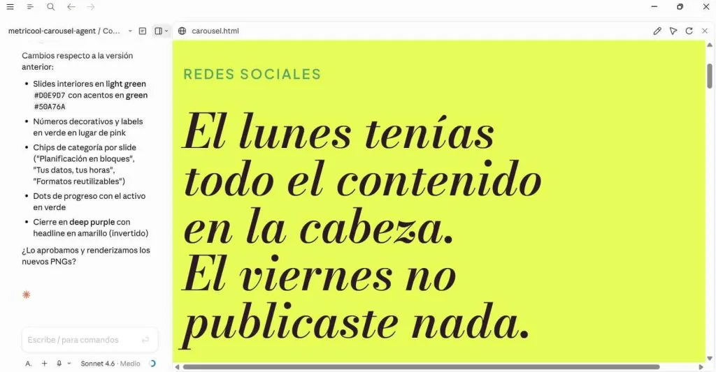 resultado de crear carruseles con ia