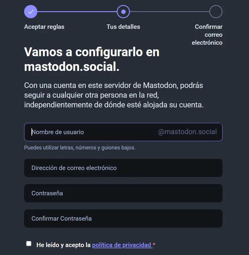 configuración mastodon