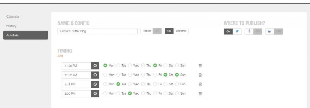 autolist: content twitter blog