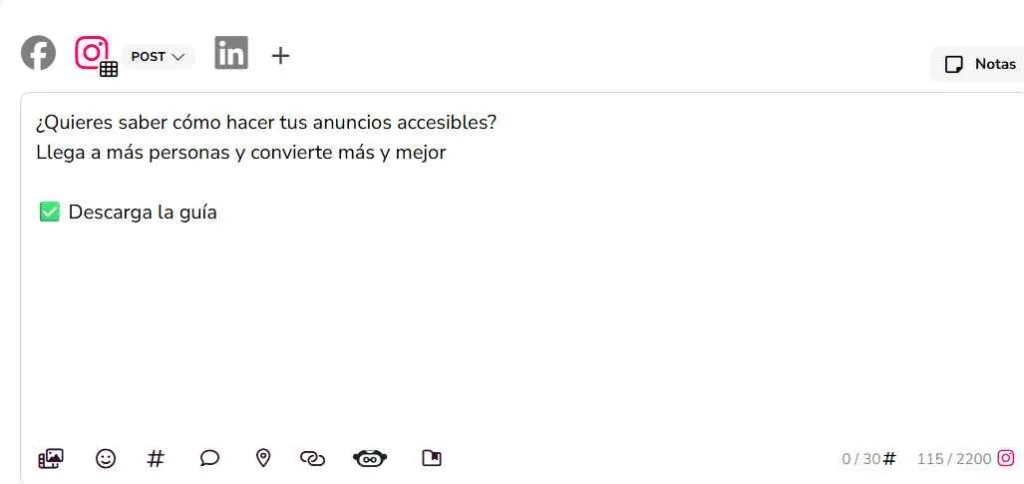 CTA accesible para mejorar la accesibilidad en campañas de social ads