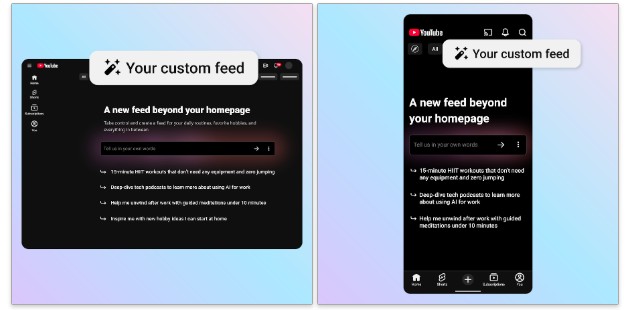Custom Feeds de YouTube