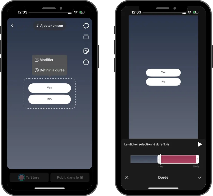 definir temps sondage sur tiktok