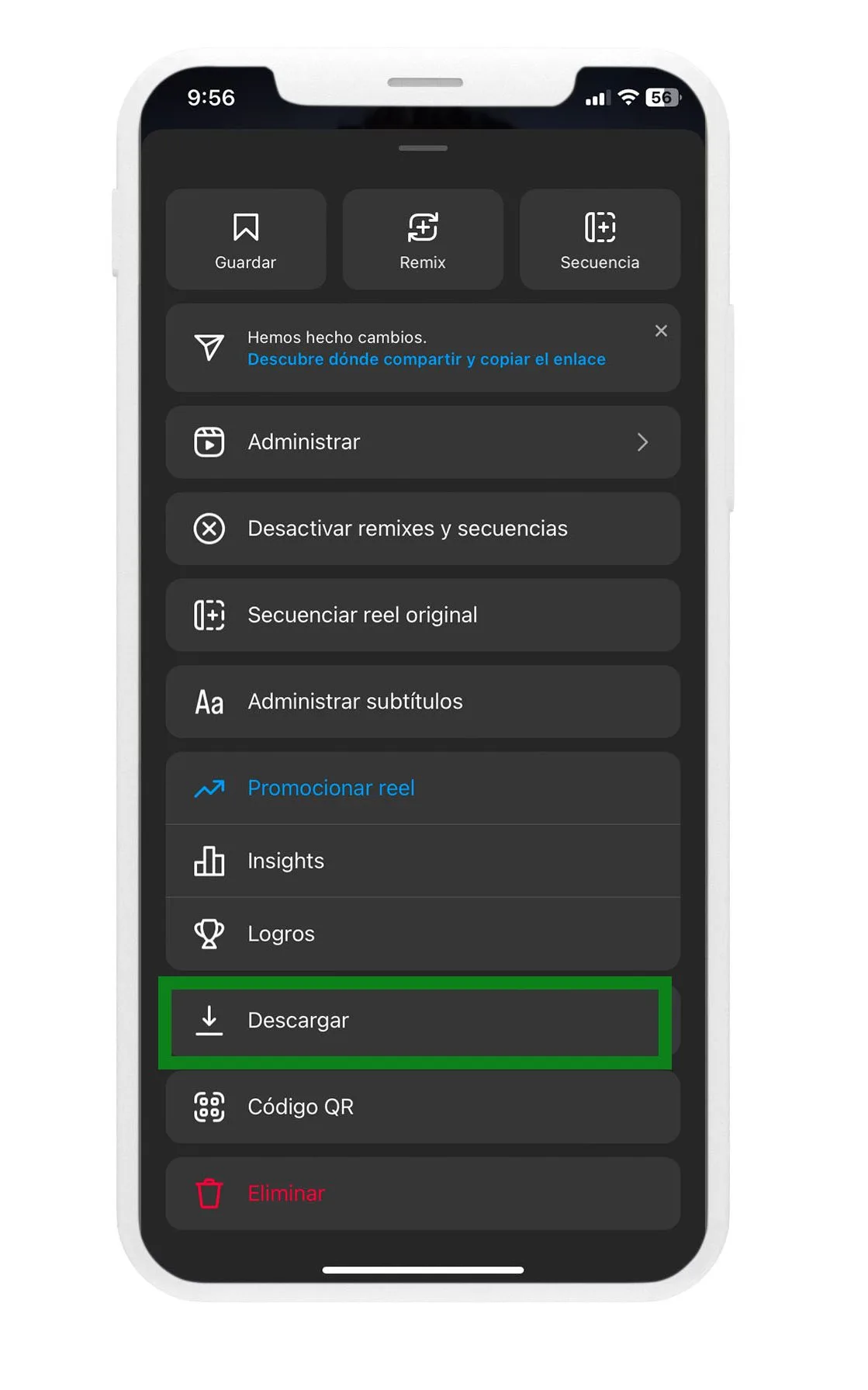cómo descargar un reels de instagram