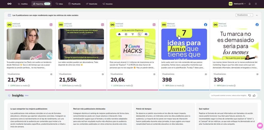 Metricool como herramienta de ia para agencia de marketing