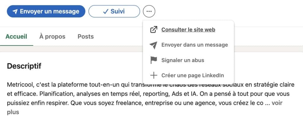 exemple de bouton d'action LinkedIn