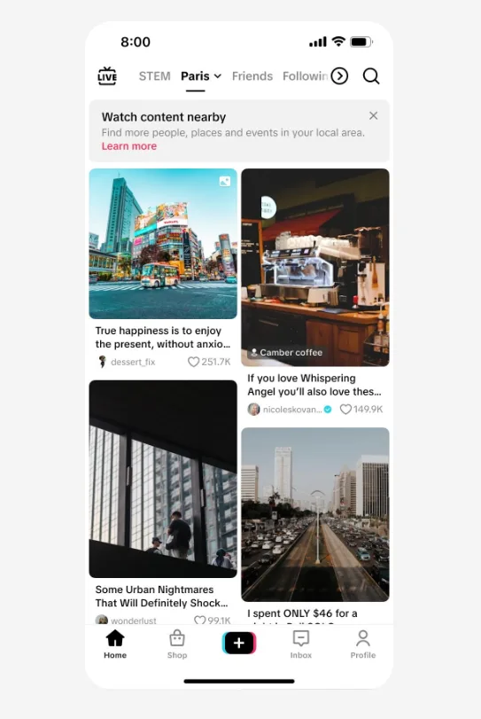 tiktok nearby