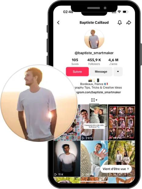 idée de photo de profil TikTok lumière
