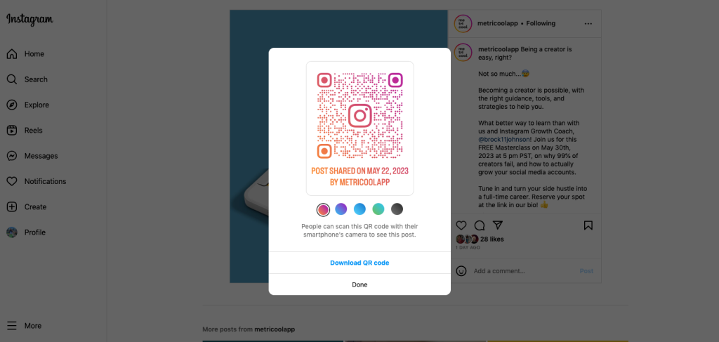 How to create and customise your own Instagram QR code 