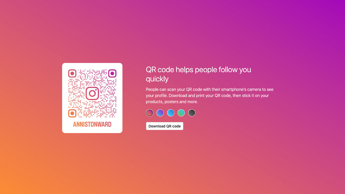 instagram page qr code maker