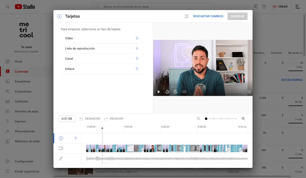 tarjetas youtube