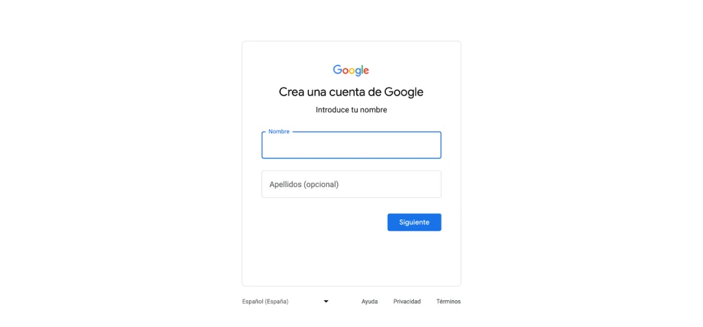 cómo crear cuenta gmail