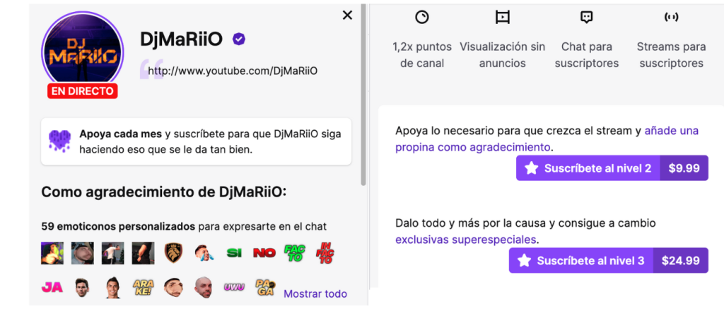 suscripciones en twitch djmariio