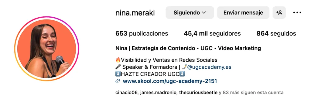 nombre de usuario nina meraki