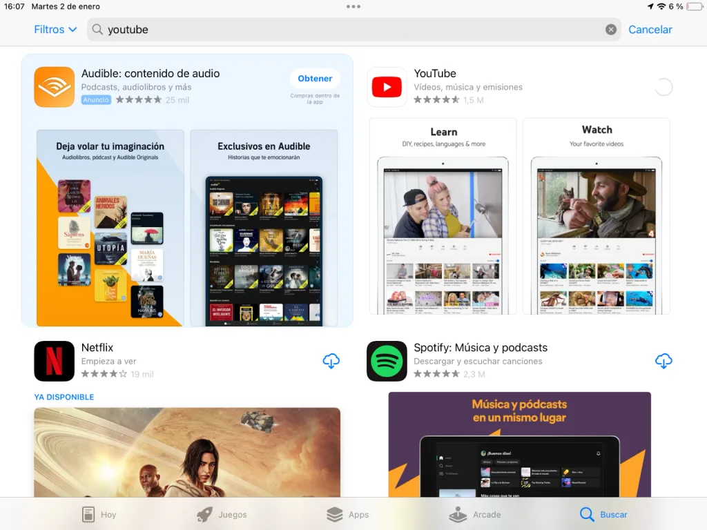 actualizar youtube