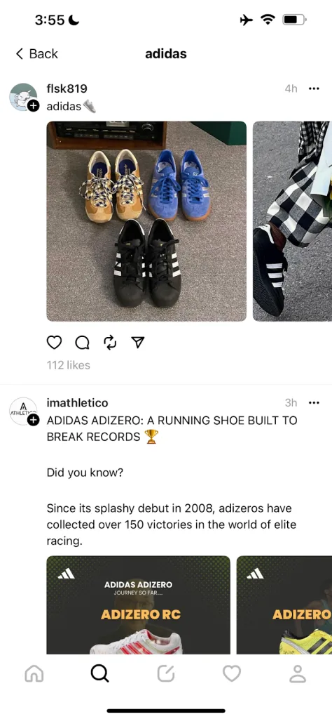 Threads search results