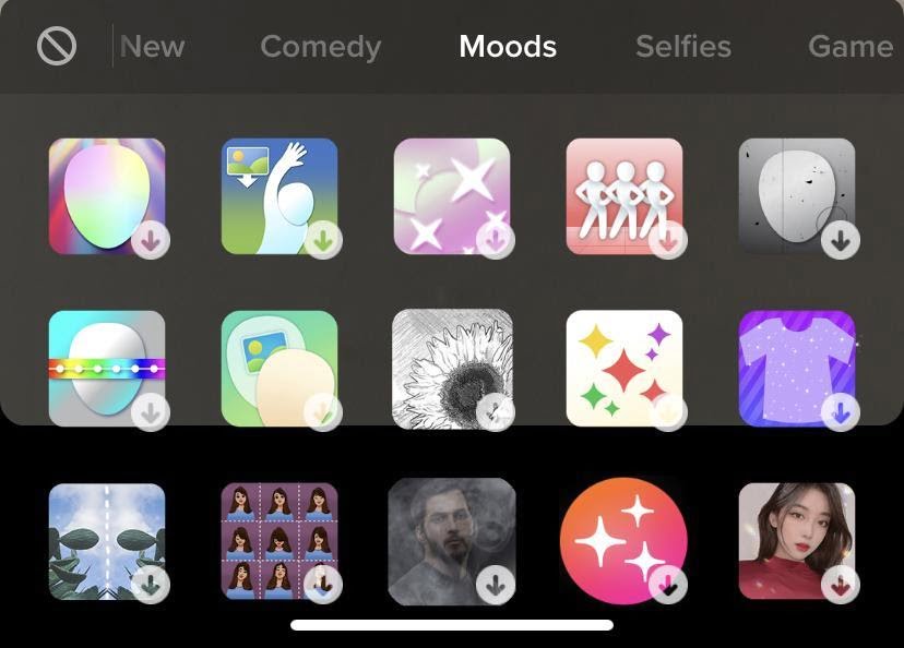 filters and effectos on tiktok