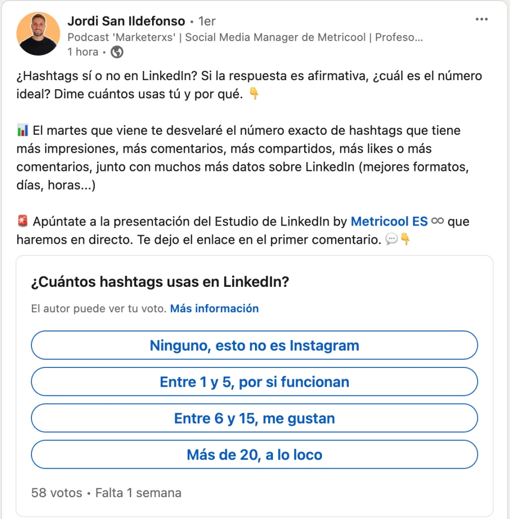 ejemplo encuestas linkedin