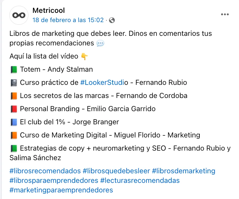 hashtags en facebook