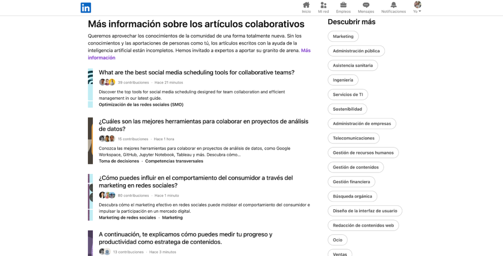 artículos colaborativos linkedin