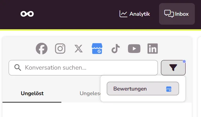 google bewertungen beantworten in zentraler inbox