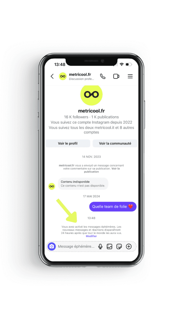 mode disparition Instagram