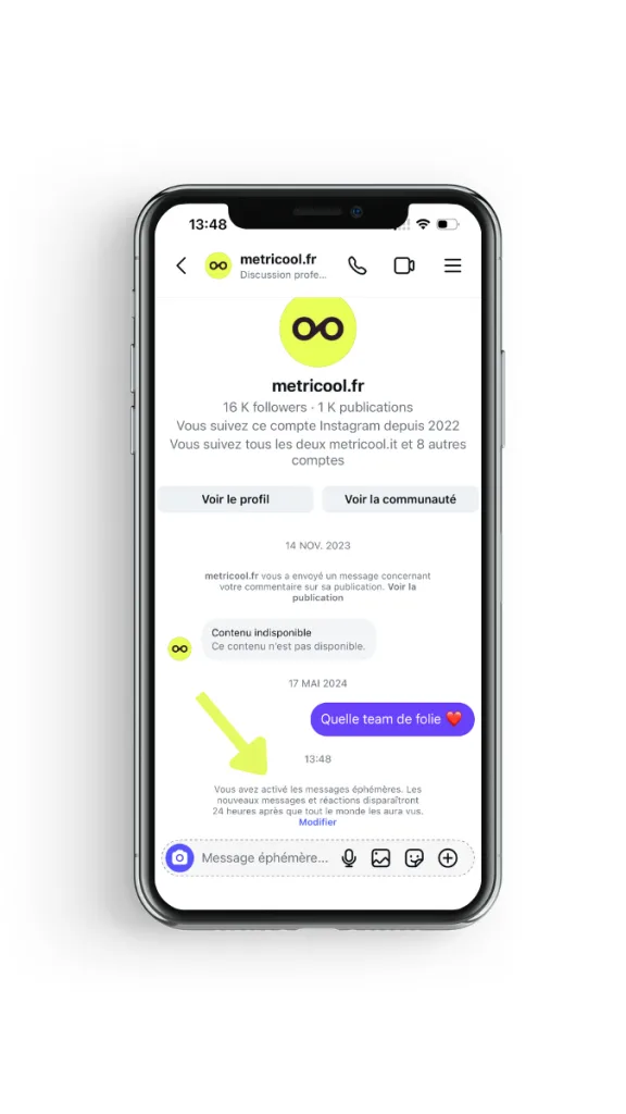 mode disparition Instagram