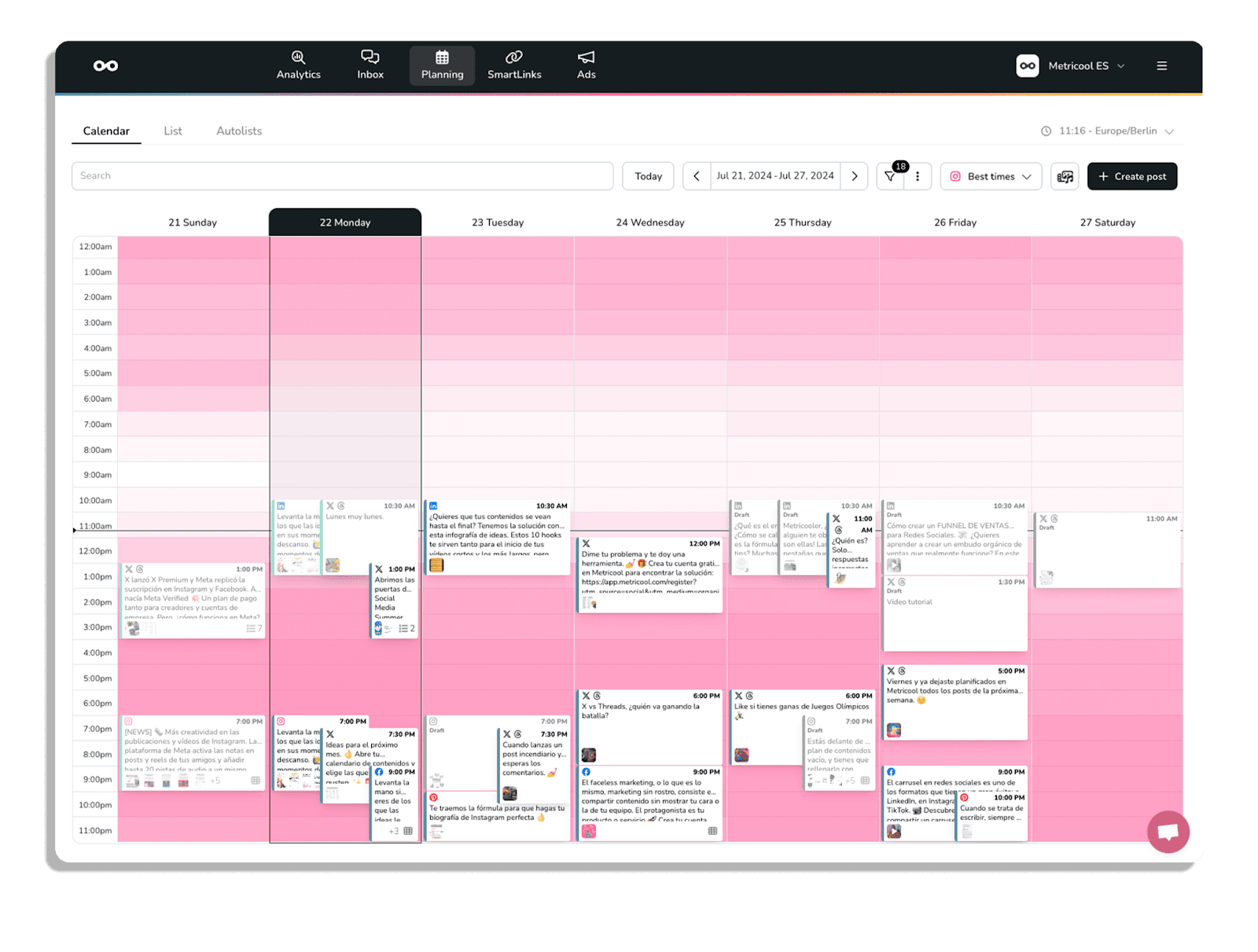 Content Planning with Metricool's Google Drive Integration