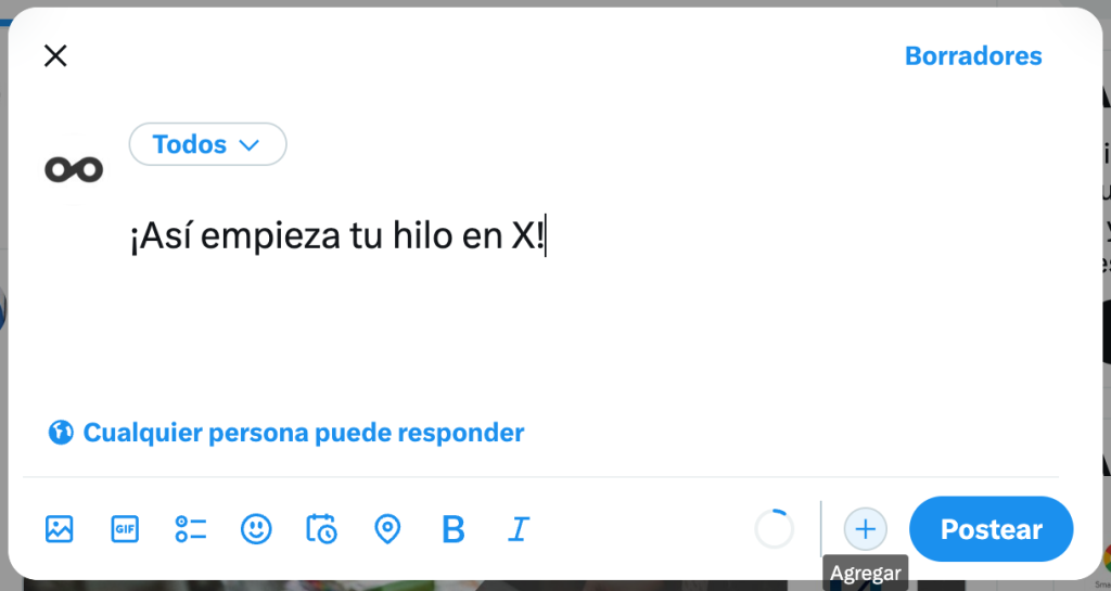cómo publicar en x