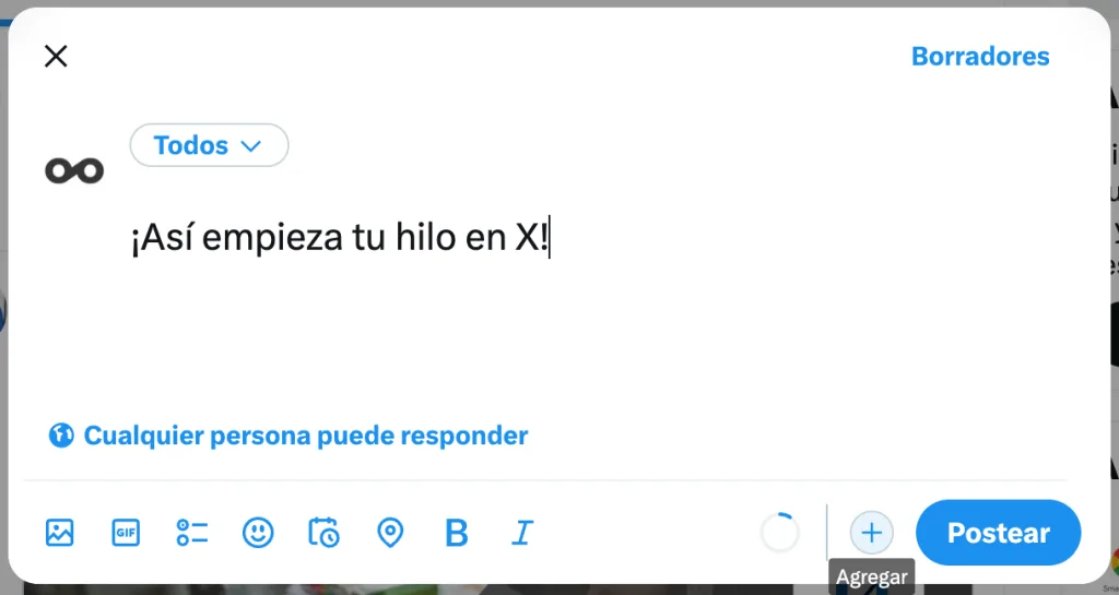 cómo publicar en x