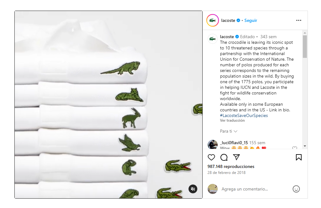 lacoste social media engagement