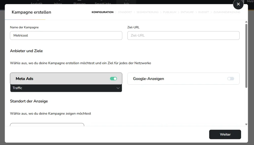 facebook ads kampagne erstellen metricool