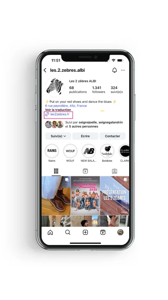 lien en bio instagram