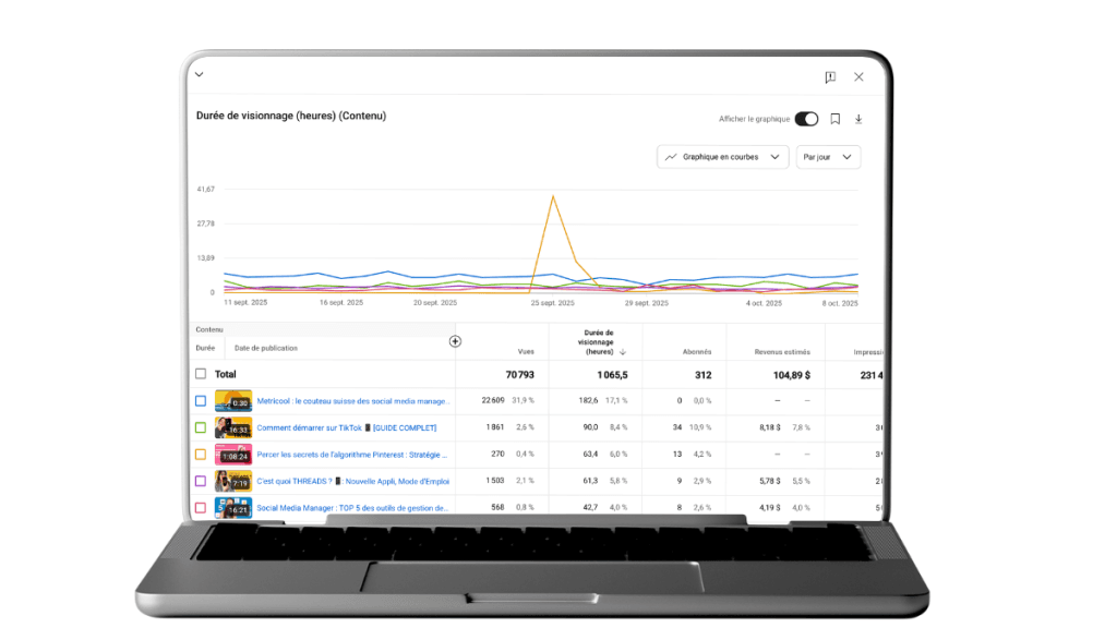 statistiques chaine youtube