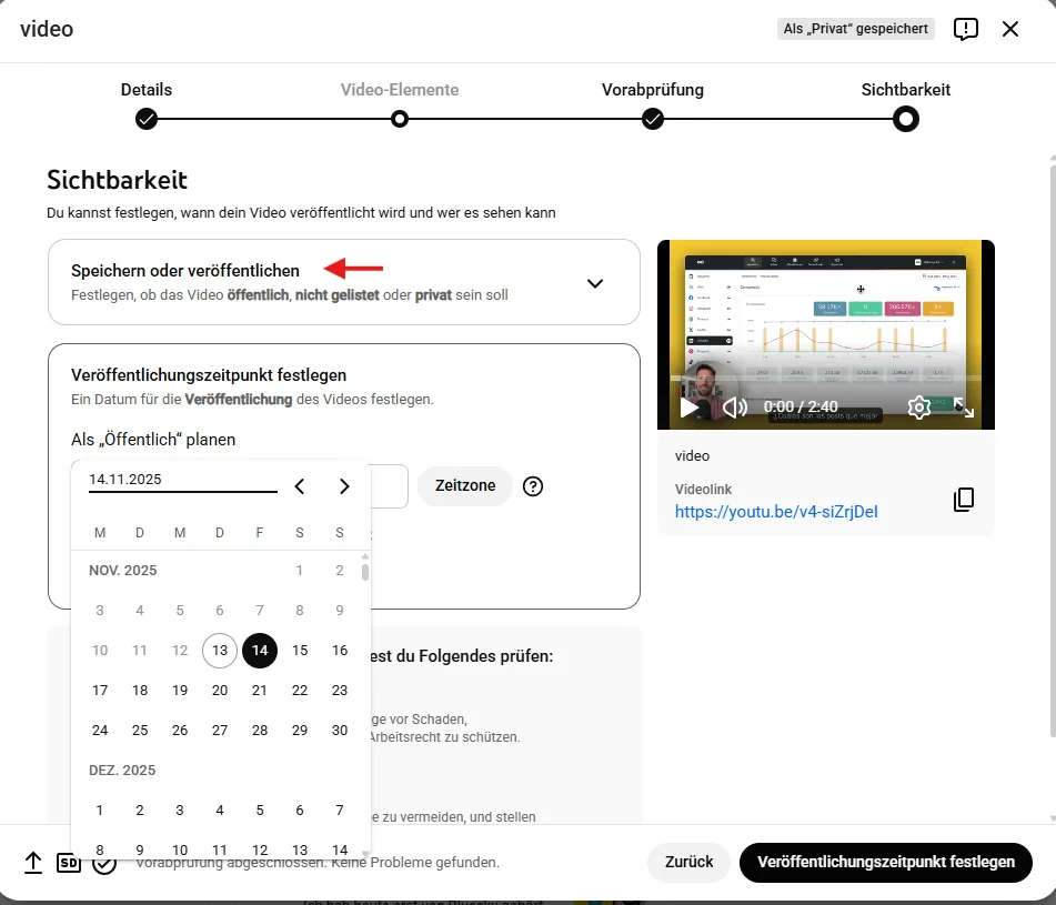 youtube studio veröffentlichung planen