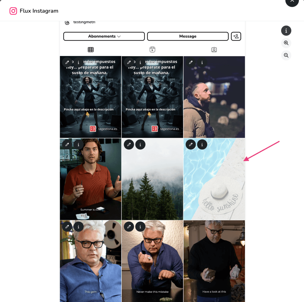 simulateur feed insta