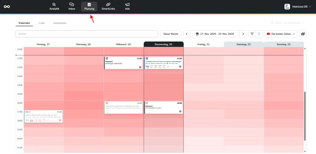 google unternehmensprofil optimieren im metricool