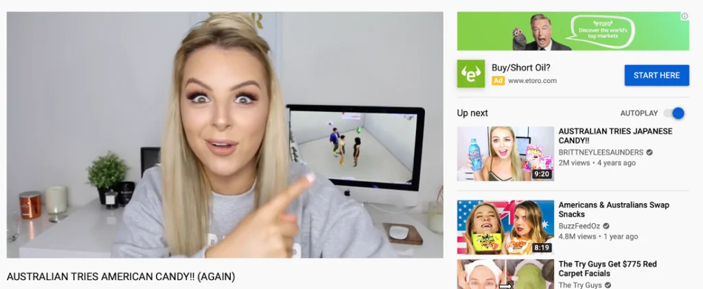 Publicité sur YouTube