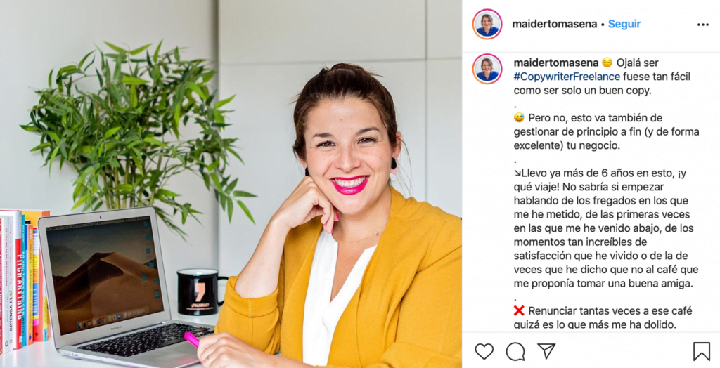 pies de foto en Instagram maidertomasena