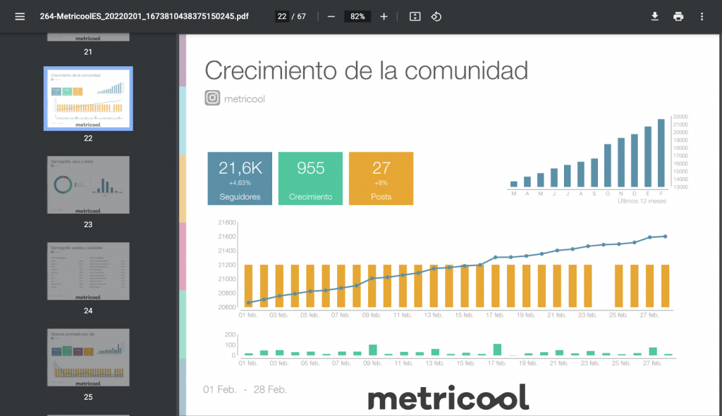 informes personalizados instagram metricool